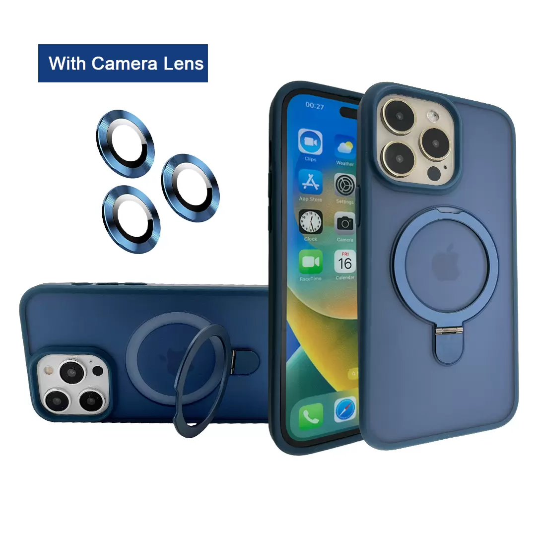 iPhone 15 Pro/iPhone 14 Pro MagSafe Cam Smoke Kickstand Dark Blue